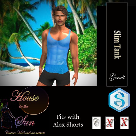 Slim Tank Signature Geralt Fishnet Blue