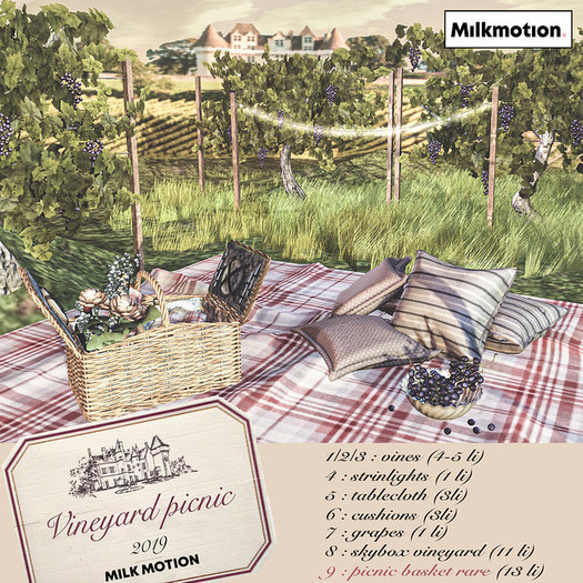 (Milk Motion) vineyard picnic - cushions