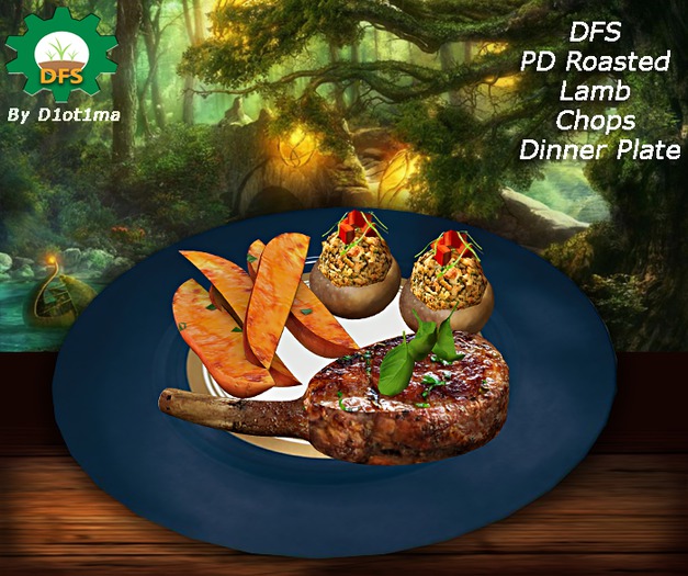 DFS PD Roasted Lamb Chops Dinner Plate