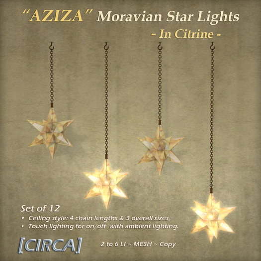 [CIRCA] - "AZIZA" - Moravian Star Light Set - In Citrine