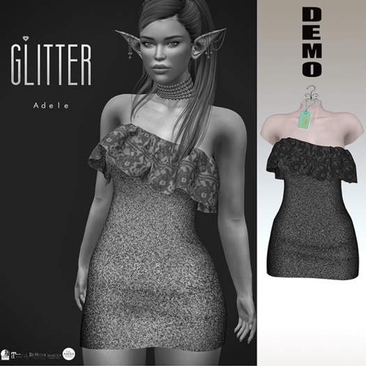 GLITTER DEMO ADELE Fitmesh Ruffle Dress