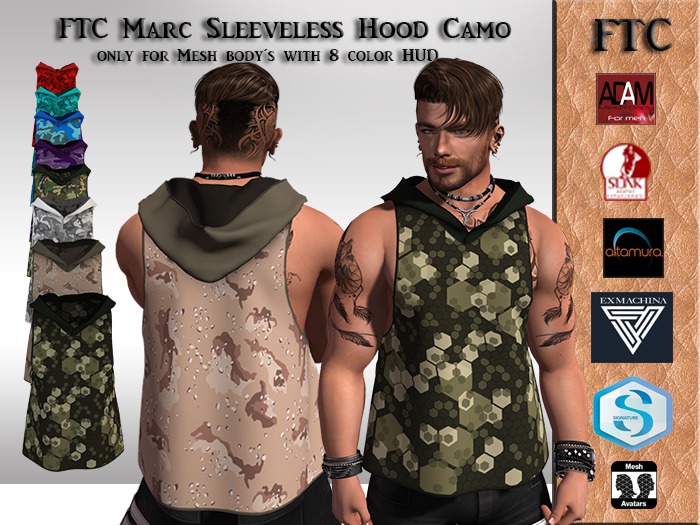 FTC Marc Sleevless Hood Camo