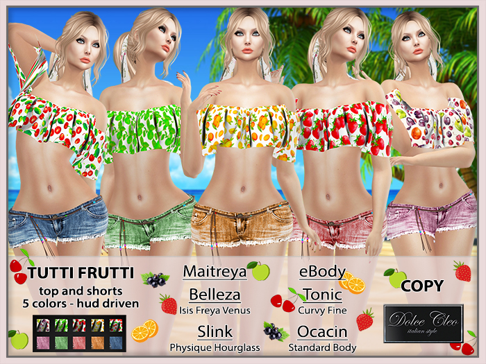 Dolce Cleo ::: Tutti Frutti Fitmesh Top and Pants with Tex Hud