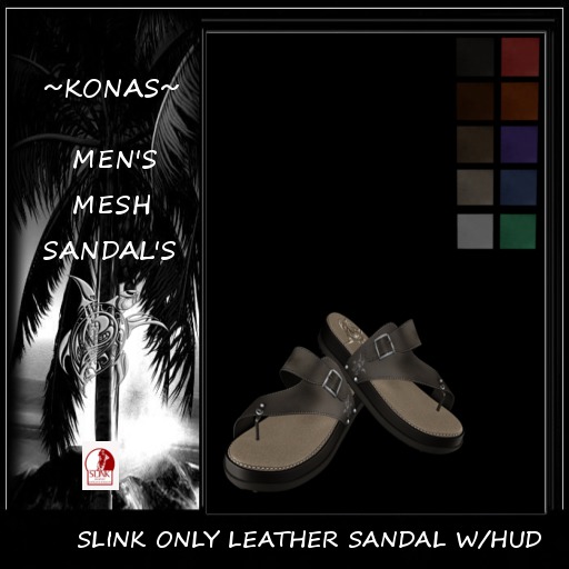 ~KONAS~ MENS MESH LEATHER SANDALS SLINK  (ADD ME)