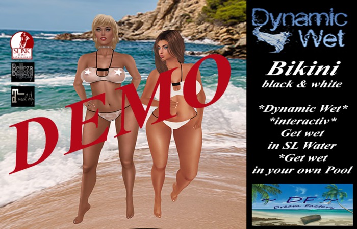 ~DF~DEMO Dynamic Wet Bikini black & white