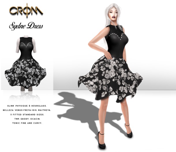 -CroM- Sydne DRESS - Black & White