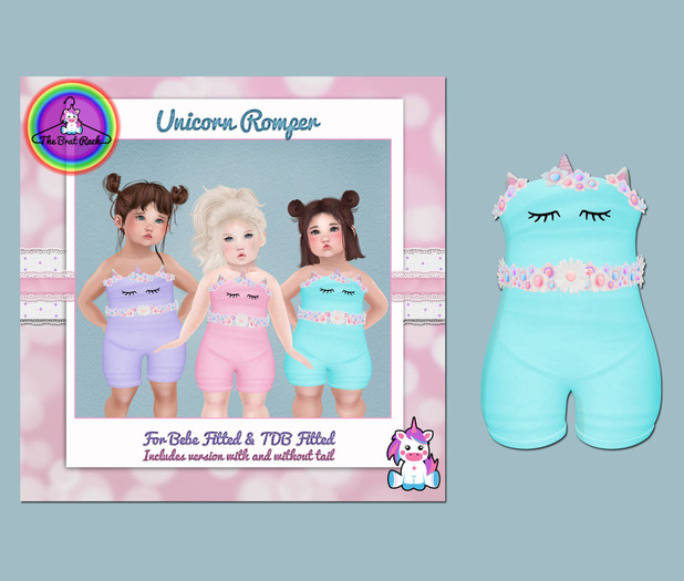 TBR - Unicorn romper blue 