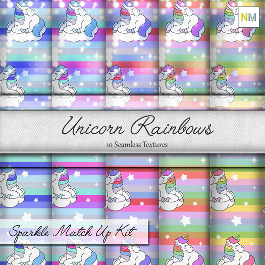 Unicorn Rainbows Matchup Kit 10 Seamless Textures NM