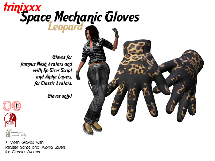trinixxx Space Mechanic Gloves Leopard