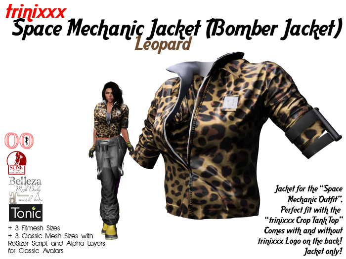 trinixxx Space Mechanic Jacket (Bomber Jacket) Leopard