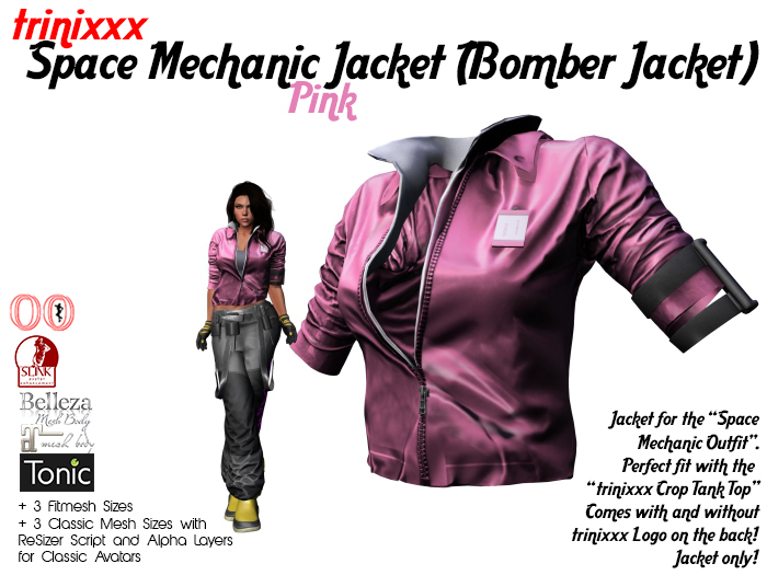 trinixxx Space Mechanic Jacket (Bomber Jacket) Pink