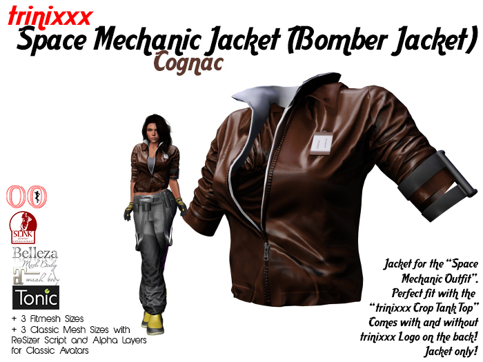 trinixxx Space Mechanic Jacket (Bomber Jacket) Cognac