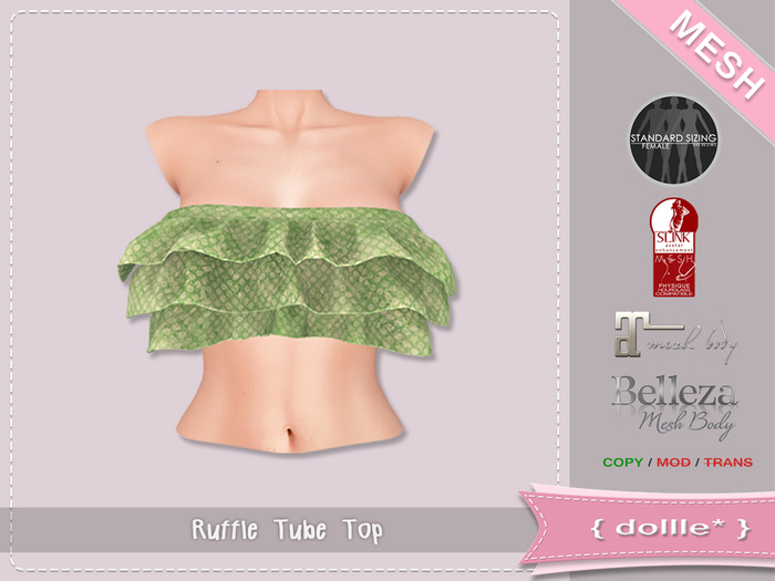 {dollle*} Ruffle Tube Top - Green