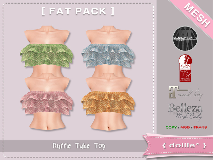 {dollle*} Ruffle Tube Top - Fat Pack