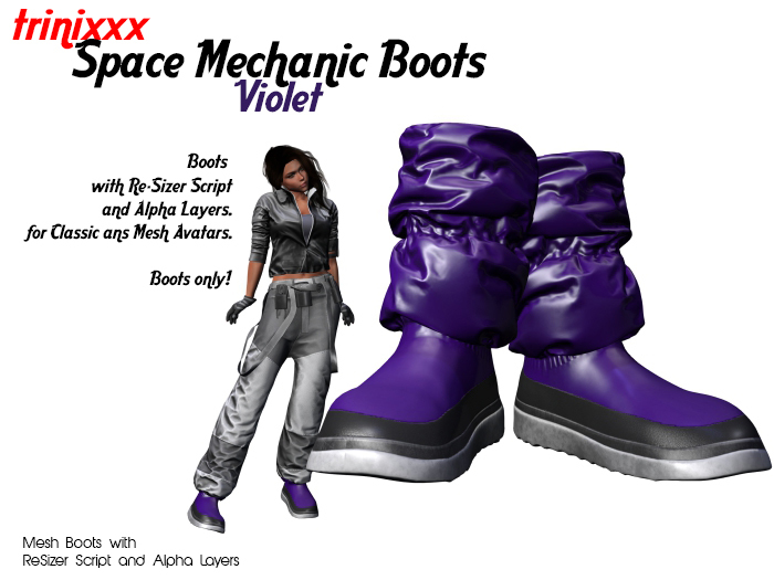 trinixxx Space Mechanic Boots Violet