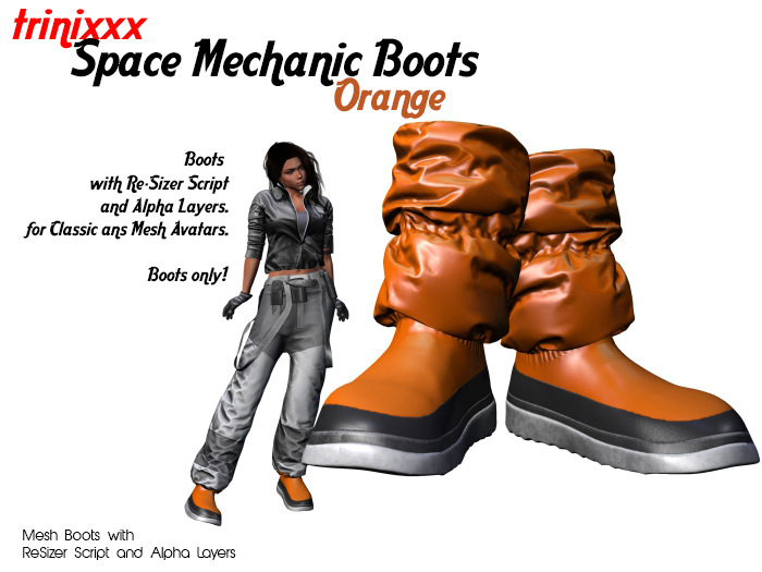 trinixxx Space Mechanic Boots Orange