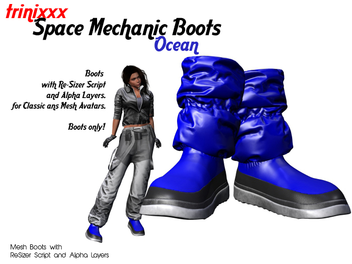 trinixxx Space Mechanic Boots Ocean