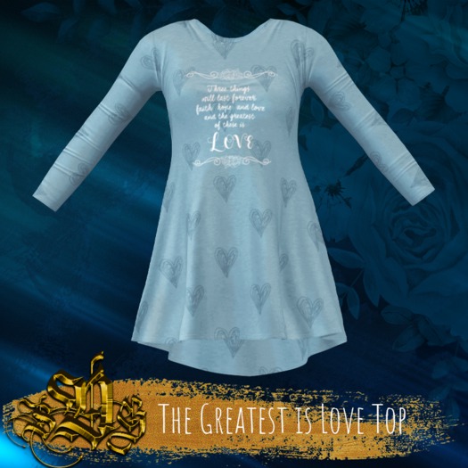 The Greatest is Love - Top - Light Blue