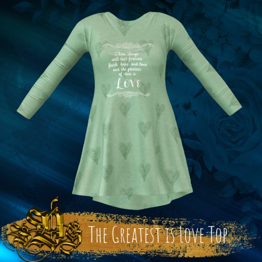 The Greatest is Love - Top - Light Green