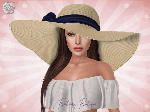 Natural Navy Summer Floppy Hat