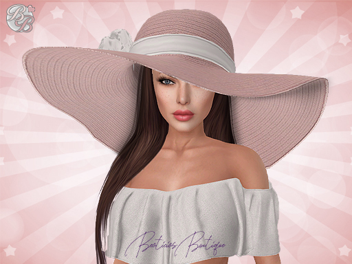 ♥ Blush White Summer Floppy Hat ♥