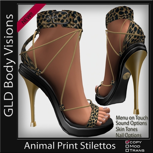 GLD Stiletto Shoes Animal Print