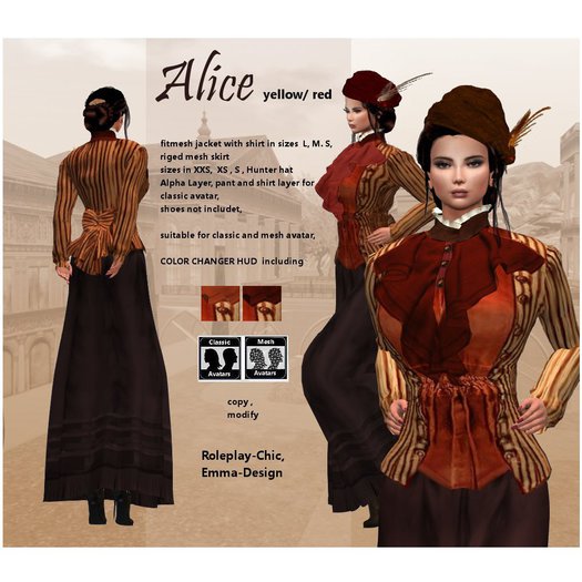 RP-Chic Countess Alice yellow red