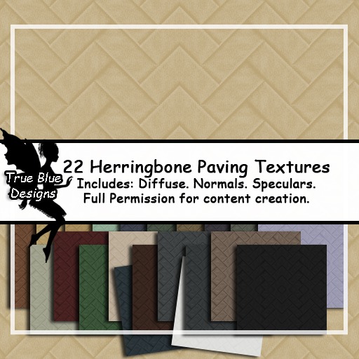 *True Blue Designs* Herringbone Paving Textures