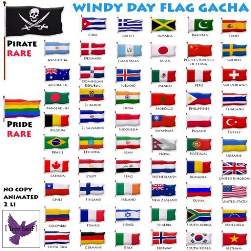 [ free bird ] Windy Day Flag - Pride RARE