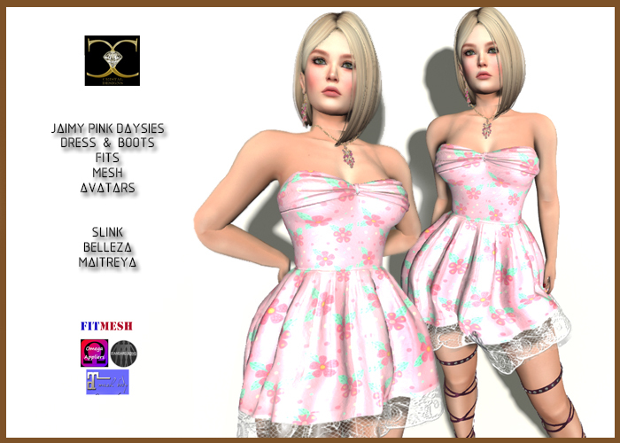 JAIMY PINK DAYSIES DRESS