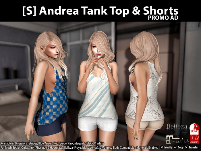 [S] Andrea Tank Top & Shorts Demo