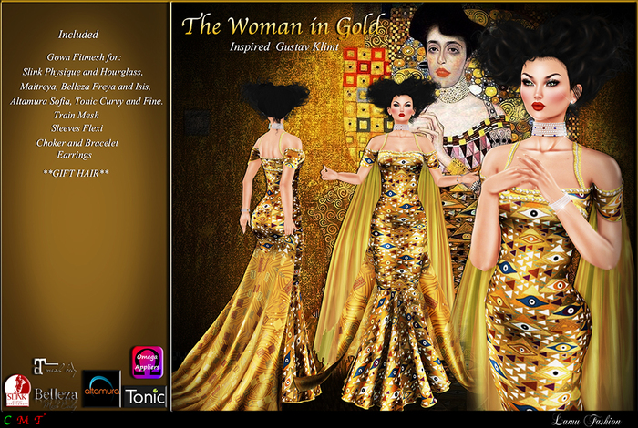-Lamu Fashion-Gown *The Woman in Gold* by Gustav Klimt DEMO
