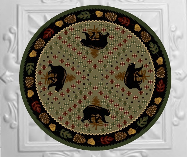Forest Bear Rug Round