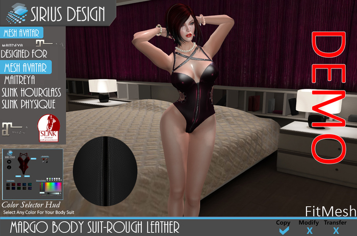 Sirius Design Margo Body Suit Rough Leather Style Boxed==DEMO