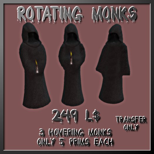 Rotating Sculpted Monks-  Fire Beach Designs Giftbox