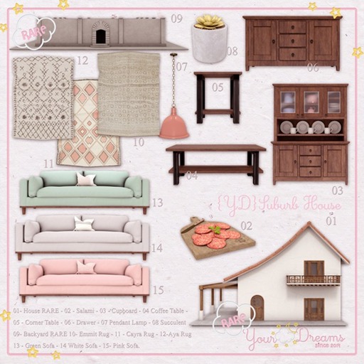 {YD}Suburb House - Corner Table 