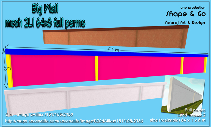 Big Wall mesh 2LI 64x8 full perms (boxed)