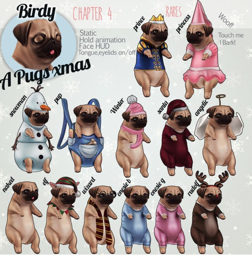 Birdy - A Pug Xmas - winter pug NO HUD