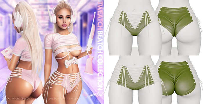 Spoiled - Tweatch Beatch Shorts Army Green *Updated* for LaraX,Reborn,Phatpussy,Legacy,Kupra,Jelly Belly & More