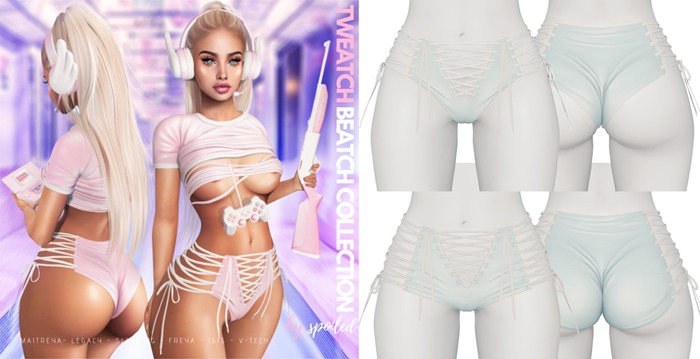 Spoiled - Tweatch Beatch Shorts Babyblue *Updated* for LaraX,Reborn,Phatpussy,Legacy,Kupra,Jelly Belly & More