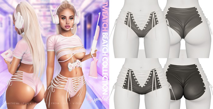 Spoiled - Tweatch Beatch Shorts Dark Grey *Updated* for LaraX,Reborn,Phatpussy,Legacy,Kupra,Jelly Belly & More
