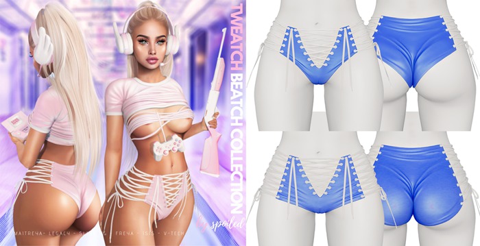 Spoiled - Tweatch Beatch Shorts Facebook Blue *Updated* for LaraX,Reborn,Phatpussy,Legacy,Kupra,Jelly Belly & More