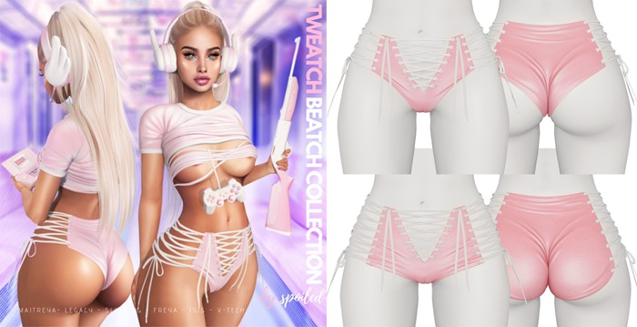 Spoiled - Tweatch Beatch Shorts Salmon *Updated* for LaraX,Reborn,Phatpussy,Legacy,Kupra,Jelly Belly & More