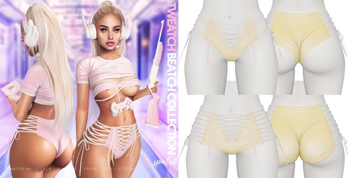 Spoiled - Tweatch Beatch Shorts Yellow *Updated* for LaraX,Reborn,Phatpussy,Legacy,Kupra,Jelly Belly & More