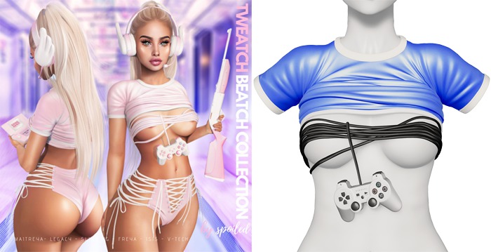 Spoiled - Tweatch Beatch Top and Gamer Wrap Facebook Blue *Updated* for LaraX,Reborn,Waifus,Legacy,Perky,Mounds,Kupra 
