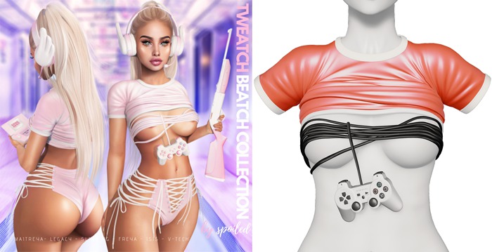 Spoiled - Tweatch Beatch Top and Gamer Wrap Red *Updated* for LaraX,Reborn,Waifus,Legacy,Perky,Mounds,Kupra & More
