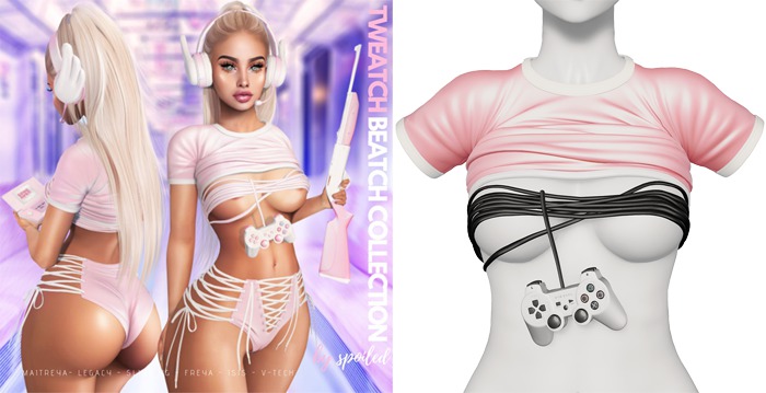 Spoiled - Tweatch Beatch Top and Gamer Wrap Salmon *Updated* for LaraX,Reborn,Waifus,Legacy,Perky,Mounds,Kupra & More