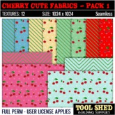 Tool Shed - Cherry Cute Fabrics - Pack 1
