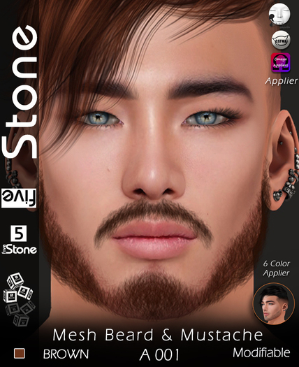 Five Stone  Mesh Beard A 001 BROWN