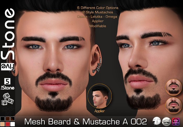 Five Stone Mesh Beard A 002 BLACK